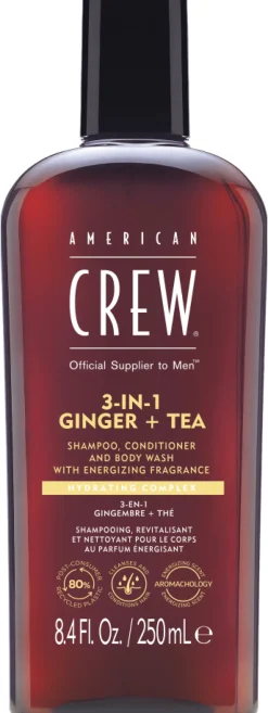Online American Crew 3 in 1 Ginger & Tea Shampoo, Conditioner & Body Wash