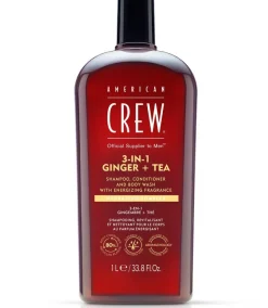 Online American Crew 3 in 1 Ginger & Tea Shampoo, Conditioner & Body Wash