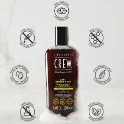 Online American Crew 3 in 1 Ginger & Tea Shampoo, Conditioner & Body Wash
