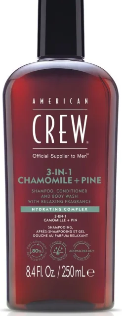 Outlet American Crew 3in1 Chamomile & Pine Shampoo, Conditioner & Body Wash