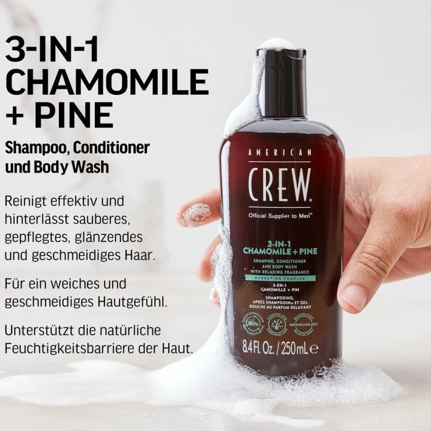 Outlet American Crew 3in1 Chamomile & Pine Shampoo, Conditioner & Body Wash