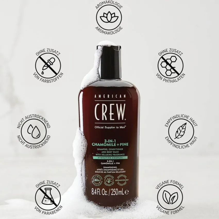 Outlet American Crew 3in1 Chamomile & Pine Shampoo, Conditioner & Body Wash