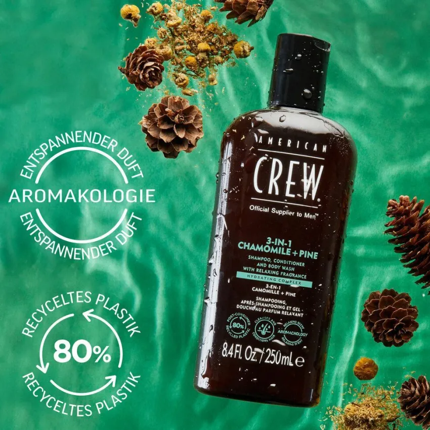 Outlet American Crew 3in1 Chamomile & Pine Shampoo, Conditioner & Body Wash
