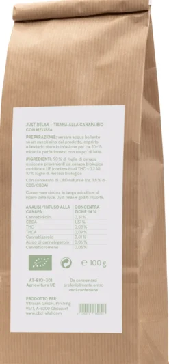 Outlet CBD VITAL Hanftee Bio 1,5% Just Relax