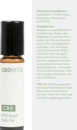 New CBD VITAL SOS Kopf Roll On