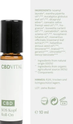 New CBD VITAL SOS Kopf Roll On