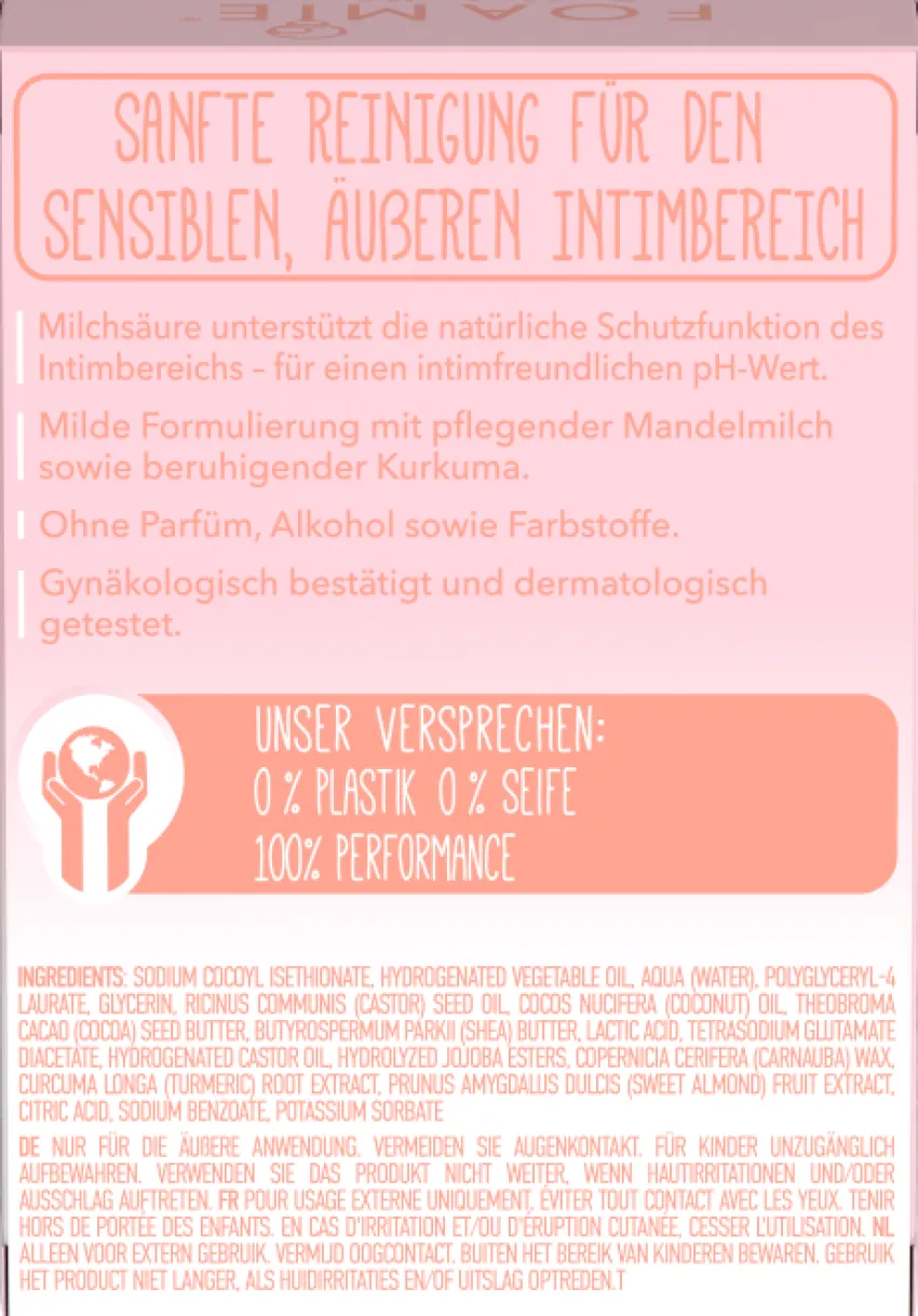 Fashion Foamie Feste Intim-Waschlotion Milchsäure und Mandelmilch
