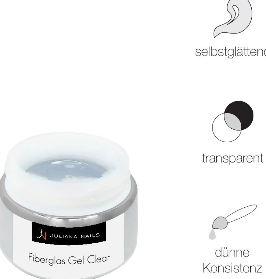 Hot Juliana Nails Fiberglas Gel Clear