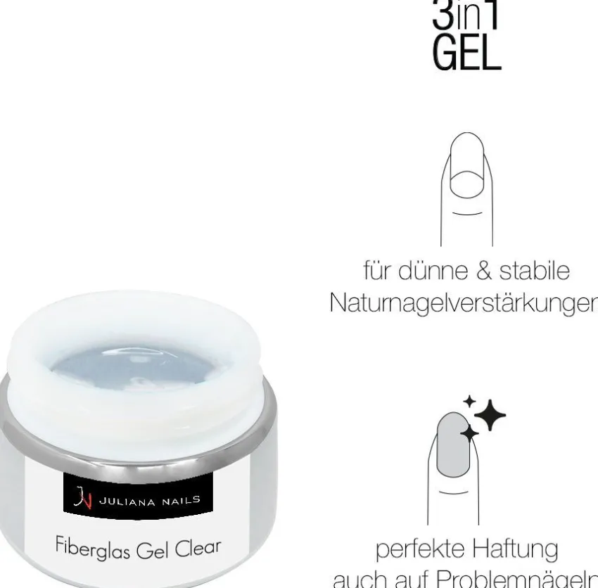 Hot Juliana Nails Fiberglas Gel Clear