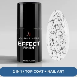 New Juliana Nails Gel Lack Effect Finish Silver Flakes