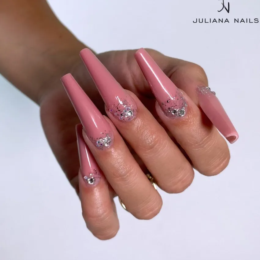 New Juliana Nails Gel Lack Effect Finish Silver Flakes