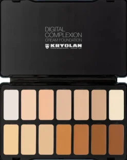 Clearance Kryolan Professional Make-Up Kryolan Digital Complexion Cream Foundation Palette 14 Farben