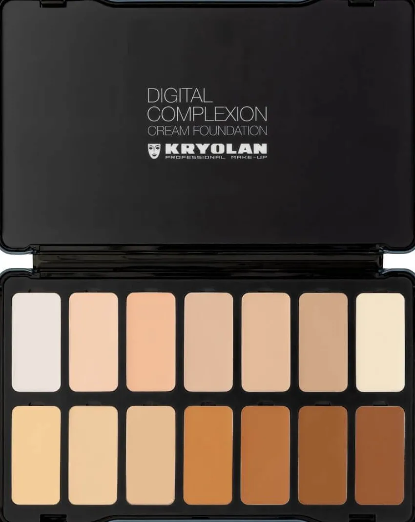Clearance Kryolan Professional Make-Up Kryolan Digital Complexion Cream Foundation Palette 14 Farben
