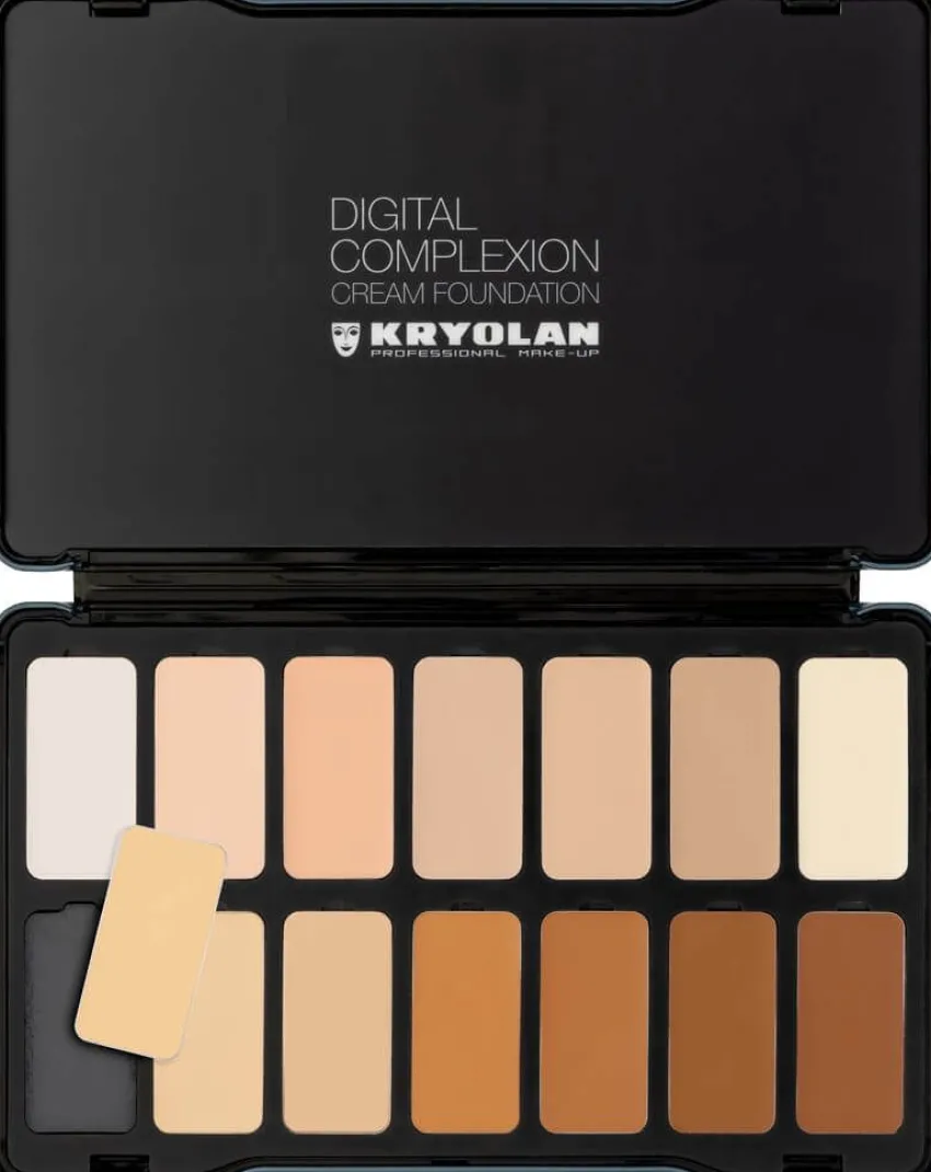 Clearance Kryolan Professional Make-Up Kryolan Digital Complexion Cream Foundation Palette 14 Farben