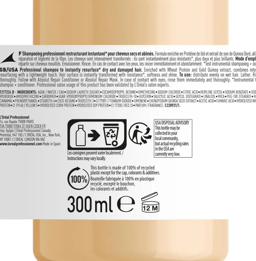 Discount L'Oréal Professionnel Paris L'Oréal Absolut Repair Shampoo