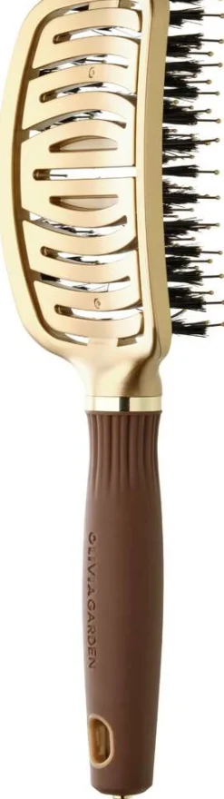 Clearance Olivia Garden Expert Care Flex mit Wildschwein- und Nylonborsten Gold & Braun