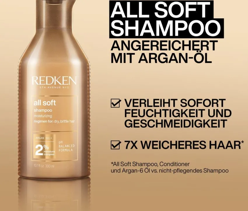 New Redken All Soft Shampoo