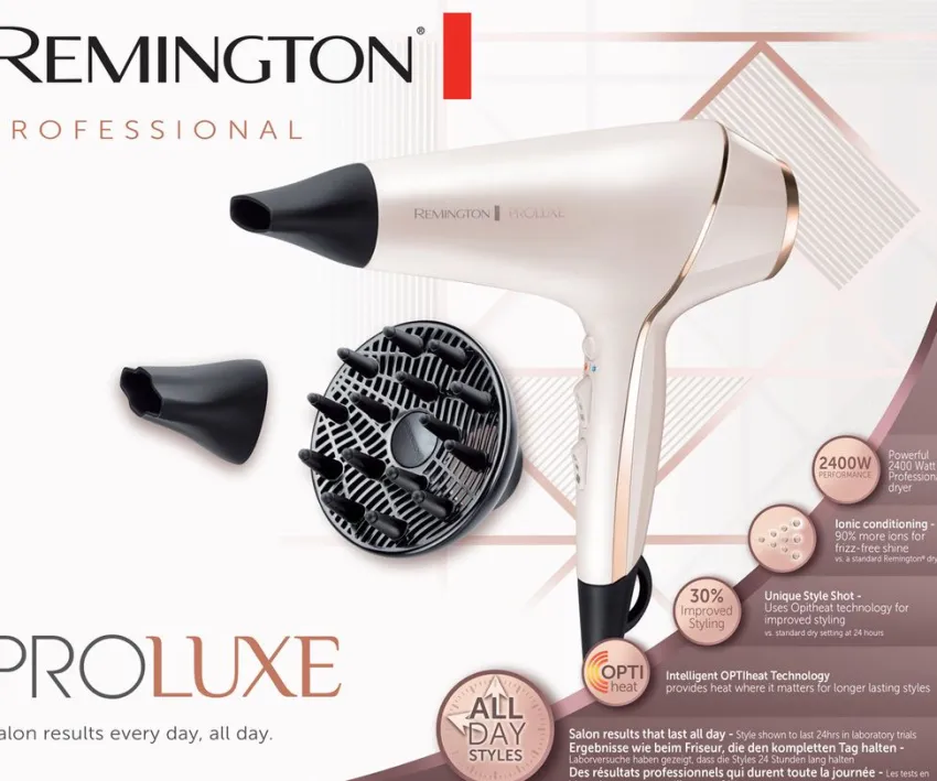 Hot Remington PROluxe Ionen-Haartrockner mit AC-Motor AC9140